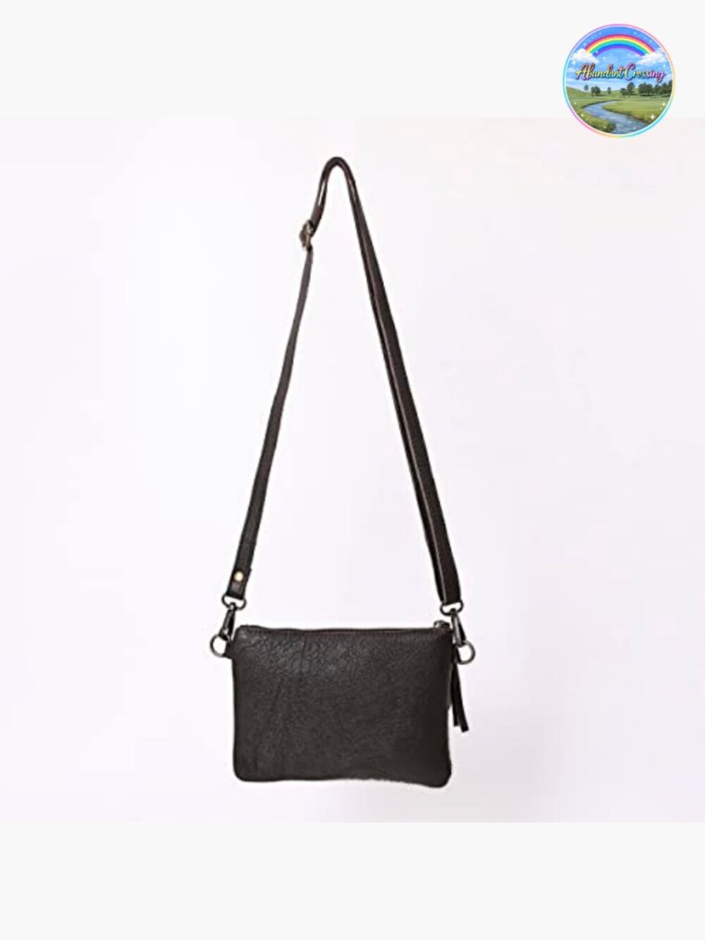 Natural Cowhide Leather Shoulder Bag Crossbody with Adjustable Strap - Picture 7 of 7